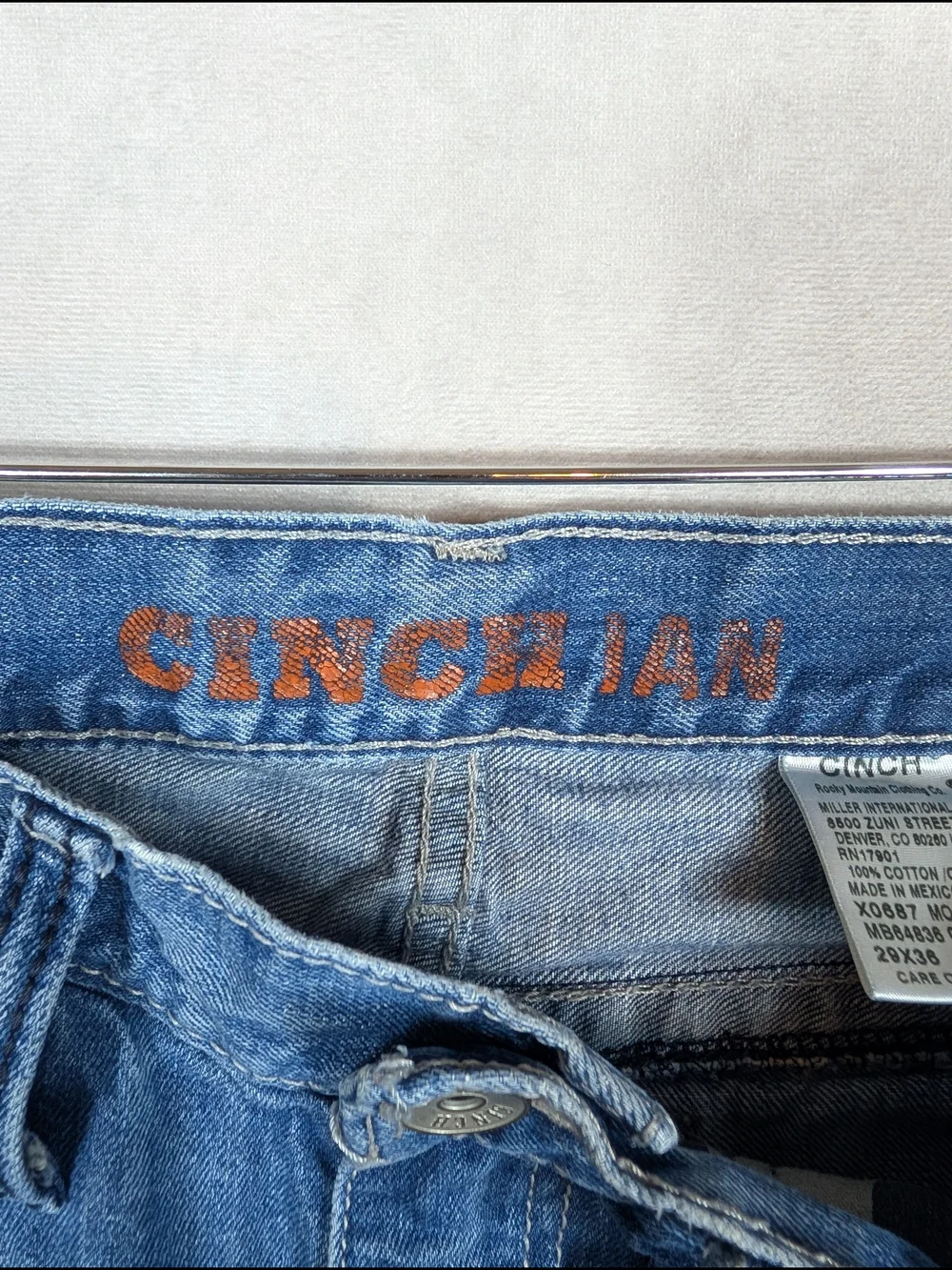 Cinch Ian Slim Fit Bootcut Jeans Men's Size 29x36 Light Wash Western Denim